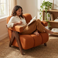 Minimalist Lounge Chair Upholstered Accent Chair — Lifestyle