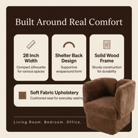 Shelter-Back Accent Chair with Cushioned Seat & Soft Fabric Upholstery – Comfortable & Stylish Office and Home Decor Lounge Chair for Bedroom & Living Room – 28", Brown — Results & Stats