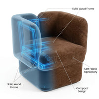Shelter-Back Accent Chair with Cushioned Seat & Soft Fabric Upholstery – Comfortable & Stylish Office and Home Decor Lounge Chair for Bedroom & Living Room – 28", Brown — How It Works