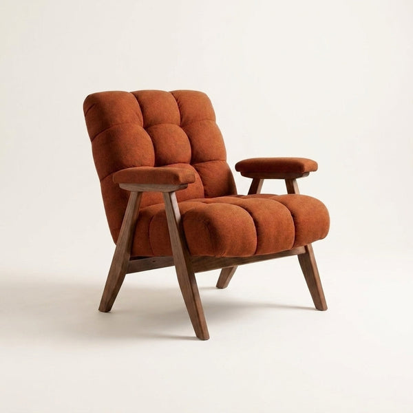 Upholstered Accent Chair Built for Modern Living, Solid Wood Frame, Plush Cushioning, Contemporary Style — Studio Shot