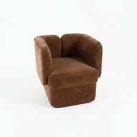 Shelter-Back Accent Chair with Cushioned Seat & Soft Fabric Upholstery – Comfortable & Stylish Office and Home Decor Lounge Chair for Bedroom & Living Room – 28", Brown