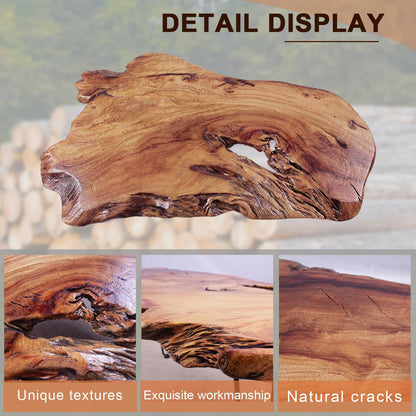 Natural Wood Coffee Table，Unique Live Edge Coffee Table for Living Room