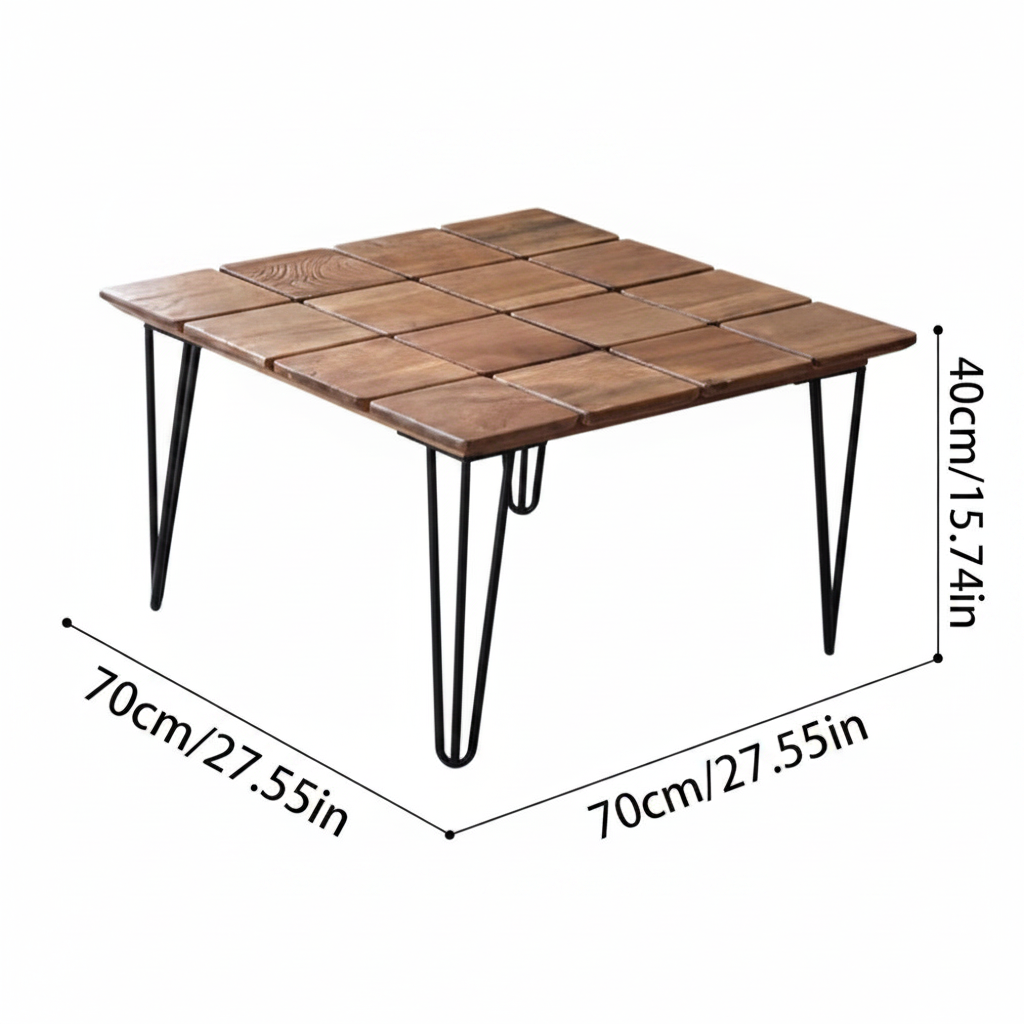 Living Room Coffee Table Modern Light Luxury Log Home Coffee Table Living Room Simple Solid Wood Tea Table Combination Balcony Coffee Table Tea Table(B,A)
