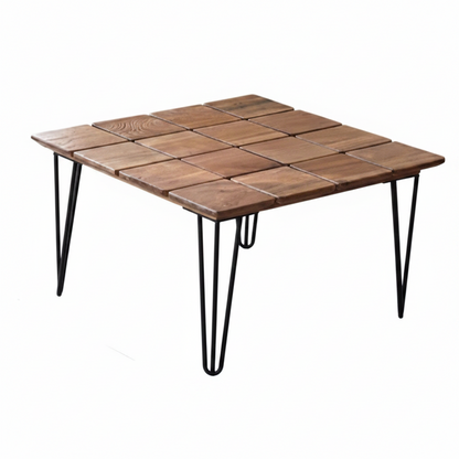 Living Room Coffee Table Modern Light Luxury Log Home Coffee Table Living Room Simple Solid Wood Tea Table Combination Balcony Coffee Table Tea Table(B,A)